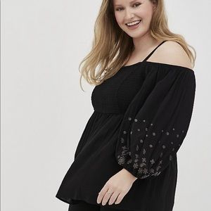 NWT: TORRID Cold Shoulder Gauze Blouse